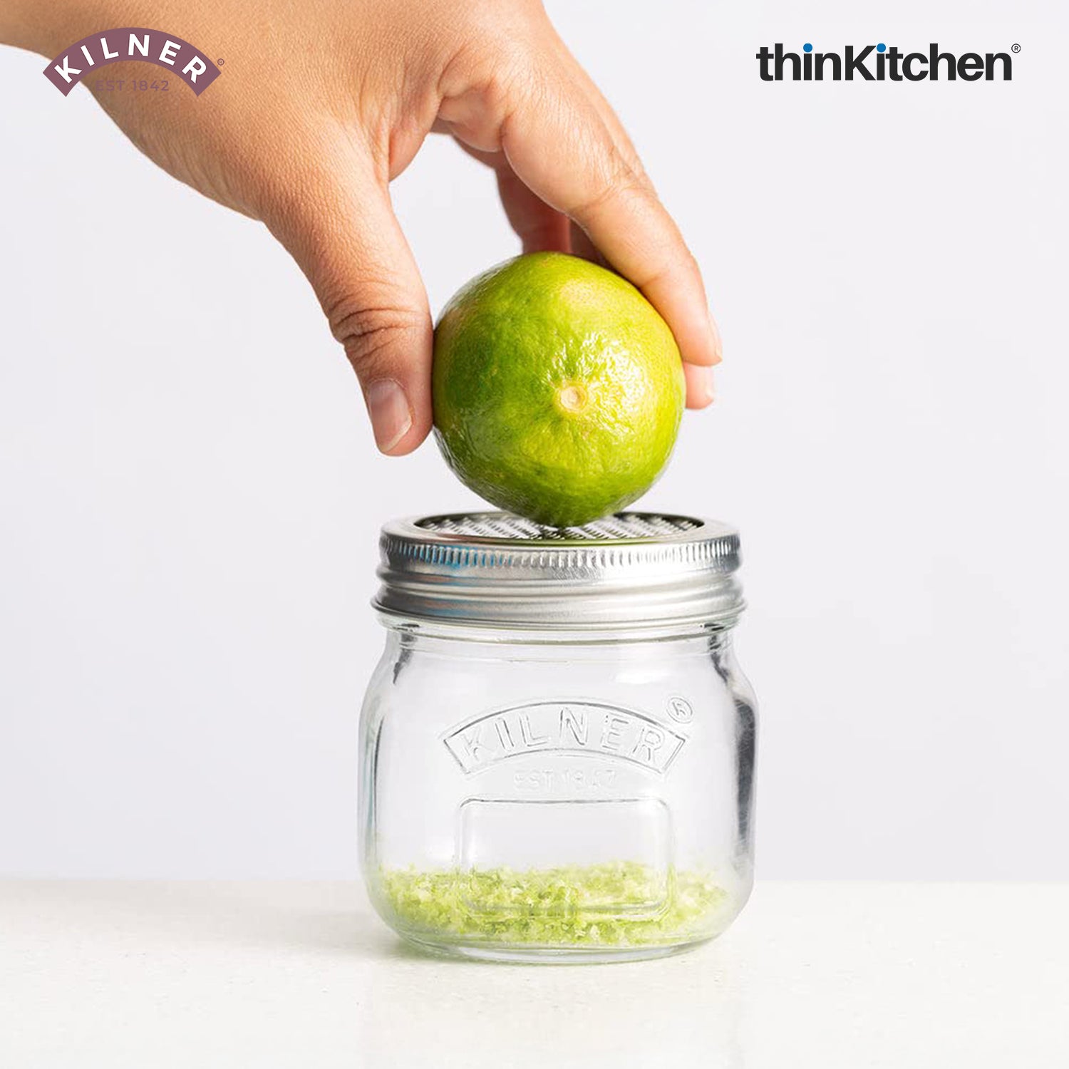 Kilner Premium 250ml Glass Storage Jar Set of 2 with Fine Grater Lid for Nutmeg, Cheese, Garlic & Citrus | Multipurpose Zester & Spice Jar, Reusable, Dishwasher Safe BPA Free Kitchen Container - 3