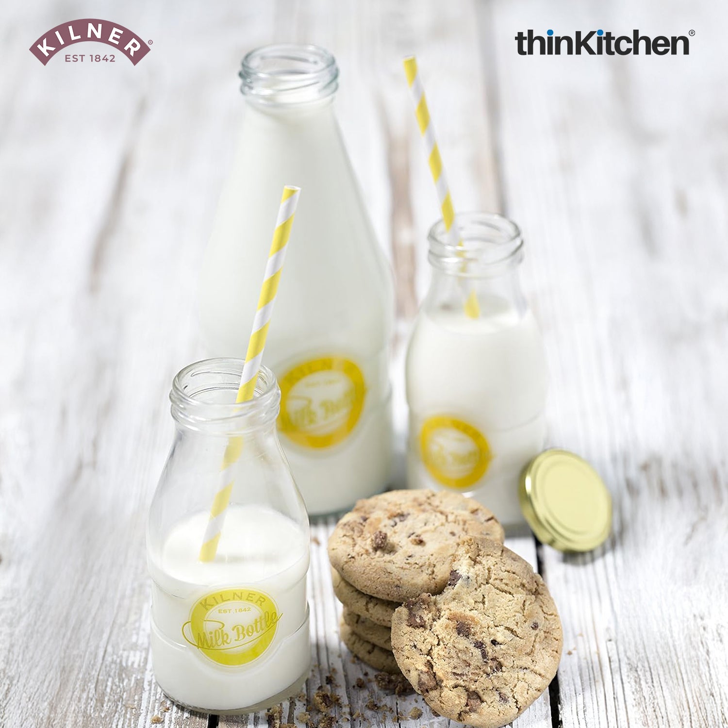Kilner Premium 568ml Clear Airtight Glass Bottle Set of 2 for Water, Milk, Juices, Shakes | Reusable Twist Top Bottle, BPA Free, Eco-Friendly Kitchen Storage - 2