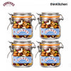 Kilner Premium 250ml Airtight Leakproof Square Glass Jar Set of 4 with Clip Top Lid or Spices, Sauces, Chutneys, Baby Food, Honey, Ghee | Kitchen Storage Reusable BPA Free Glass Container