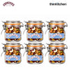 Kilner Premium 250ml Airtight Leakproof Square Glass Jar Set of 6 with Clip Top Lid or Spices, Sauces, Chutneys, Baby Food, Honey, Ghee | Kitchen Storage Reusable BPA Free Glass Container