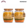 Kilner Premium Universal Airtight Glass Jar Set of 2 with Wooden Lid - 850ml | BPA Free, Reusable Kitchen Food Container for Dry Food, Grains, Pasta, Cereals, Pulses