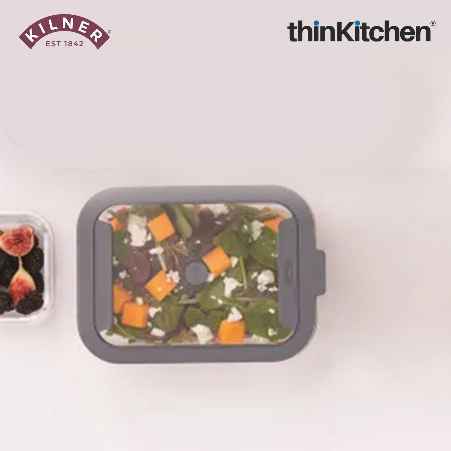 Kilner Premium 2 Pcs x 630ml  Airtight, Leakproof Glass Container for Food Storage, Leftovers, Snacks, Meal Prep | Oven safe, Freezer Safe, Fresh Series Container for Kitchen