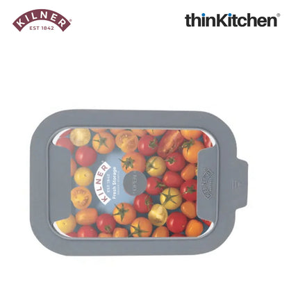Kilner Premium 2 Pcs x 1.5 L Airtight, Leakproof Glass Container for Food Storage, Leftovers, Snacks, Meal Prep | Oven safe, Freezer Safe, Fresh Series Container for Kitchen