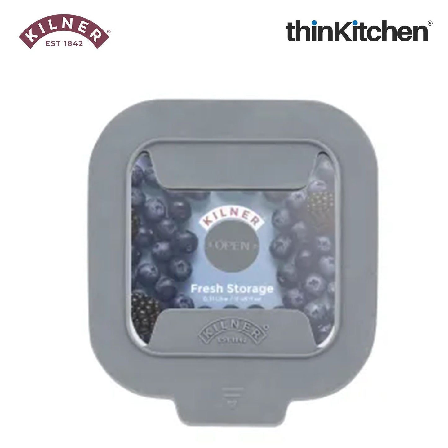 Kilner Premium 2 Pcs x 310ml Square Airtight, Leakproof Glass Container for Food Storage, Leftovers, Snacks, Meal Prep | Oven safe, Freezer Safe, Fresh Series Container for Kitchen