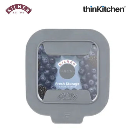 Kilner Premium 2 Pcs x 310ml Square Airtight, Leakproof Glass Container for Food Storage, Leftovers, Snacks, Meal Prep | Oven safe, Freezer Safe, Fresh Series Container for Kitchen