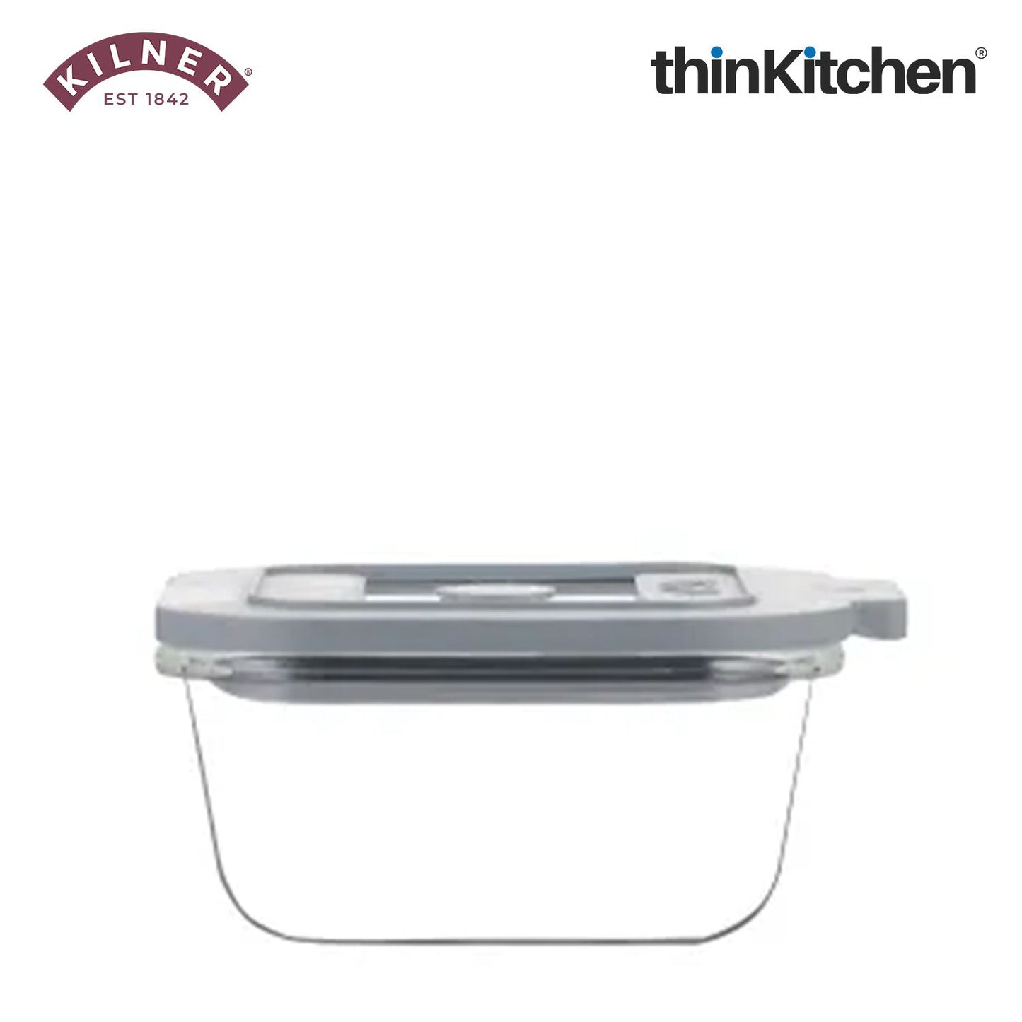 Kilner Premium 2 Pcs x 310ml Square Airtight, Leakproof Glass Container for Food Storage, Leftovers, Snacks, Meal Prep | Oven safe, Freezer Safe, Fresh Series Container for Kitchen