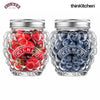 Kilner Premium 2 Pcs x 400ml Berry Shaped Airtight Preserve Glass Jars for Kitchen Storage, ideal for Jams, Chutneys | Multipurpose, Eco-Friendly, Reusable Transparent Glass Containers