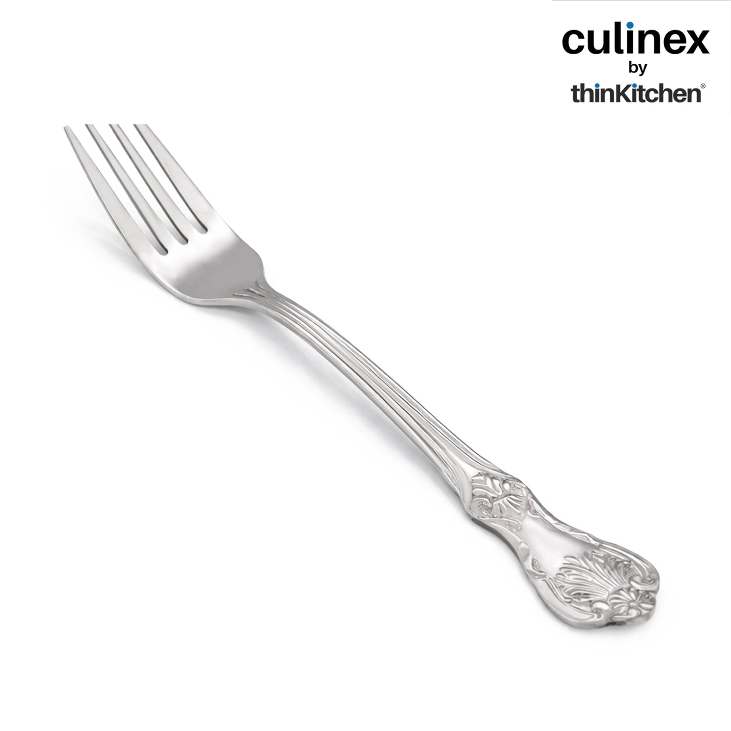 Culinex 18/8 Premium Stainless Steel 7.6" All Purpose Fork Set of 12 for Dining Table, Kitchen| Rustproof Dinner Forks, Silver Flatware By thinKitchen (Fest)
