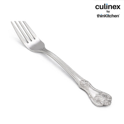 Culinex 18/8 Premium Stainless Steel 7.6" All Purpose Fork Set of 12 for Dining Table, Kitchen| Rustproof Dinner Forks, Silver Flatware By thinKitchen (Fest)