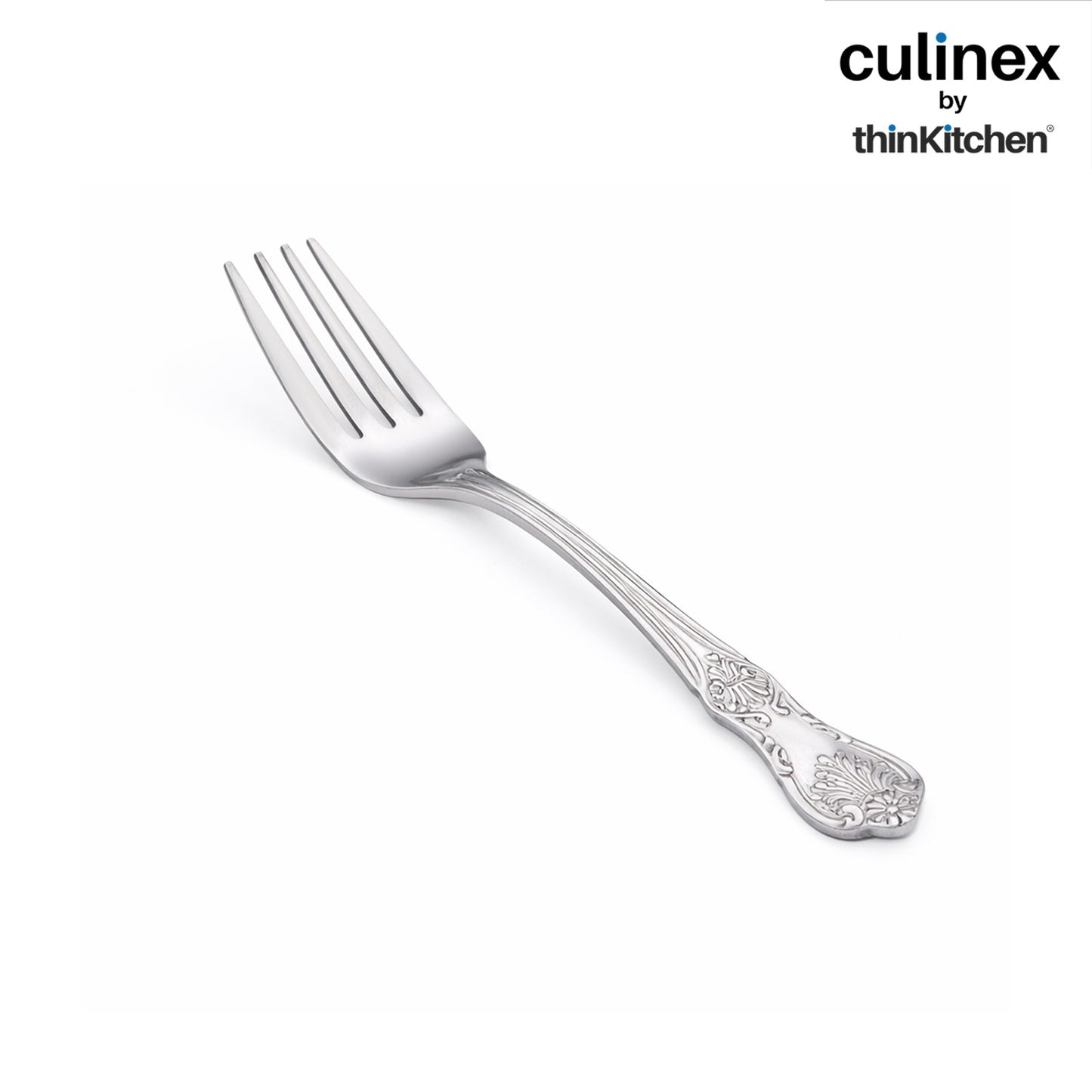 Culinex 18/8 Premium Stainless Steel 6.4" Fork Set of 12 for Cake, Desserts, Snacks | Silver Rustproof Flatware, Tableware By thinKitchen (Fest)
