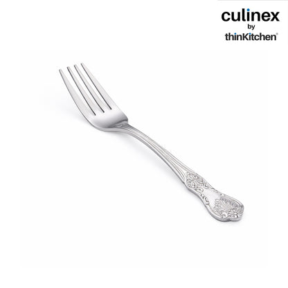 Culinex 18/8 Premium Stainless Steel 6.4" Fork Set of 12 for Cake, Desserts, Snacks | Silver Rustproof Flatware, Tableware By thinKitchen (Fest)