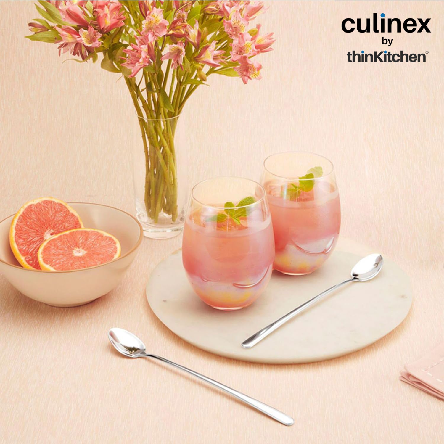 Culinex 18/8 Premium Stainless Steel 8.7" Long Handle Ice Tea Spoon Set of 4 - Extra Long Mixing & Stirring Spoons for Ice Cream, Cocktails, Tall Glass | Rust Resistant, Dishwasher Safe Cutlery - 2