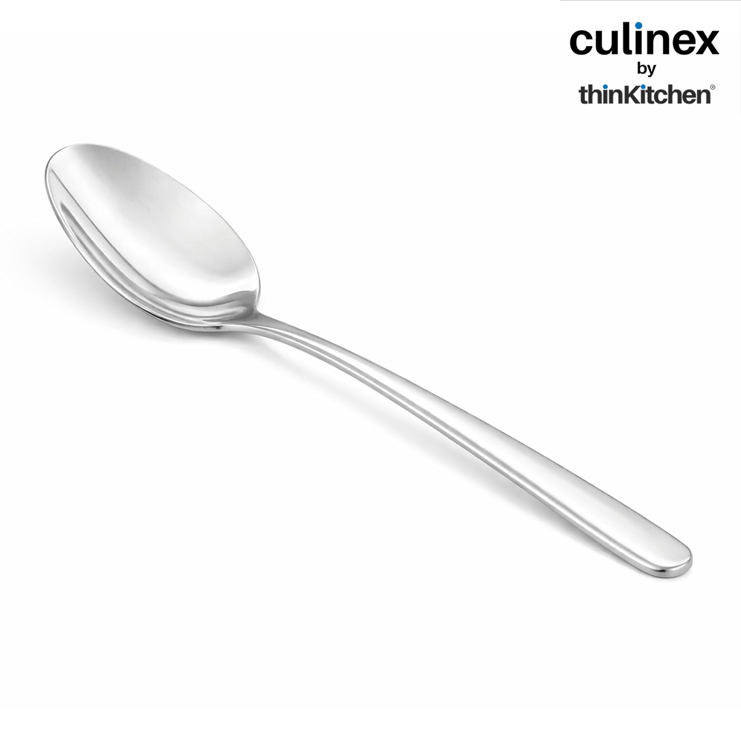 Culinex 18/8 Premium Stainless Steel 7.5" All Purpose Spoon Set of 12 for Dining Table, Kitchen | Heavy, Rustproof, Designer Silver Flatware By thinKitchen (Dora Series) - 4