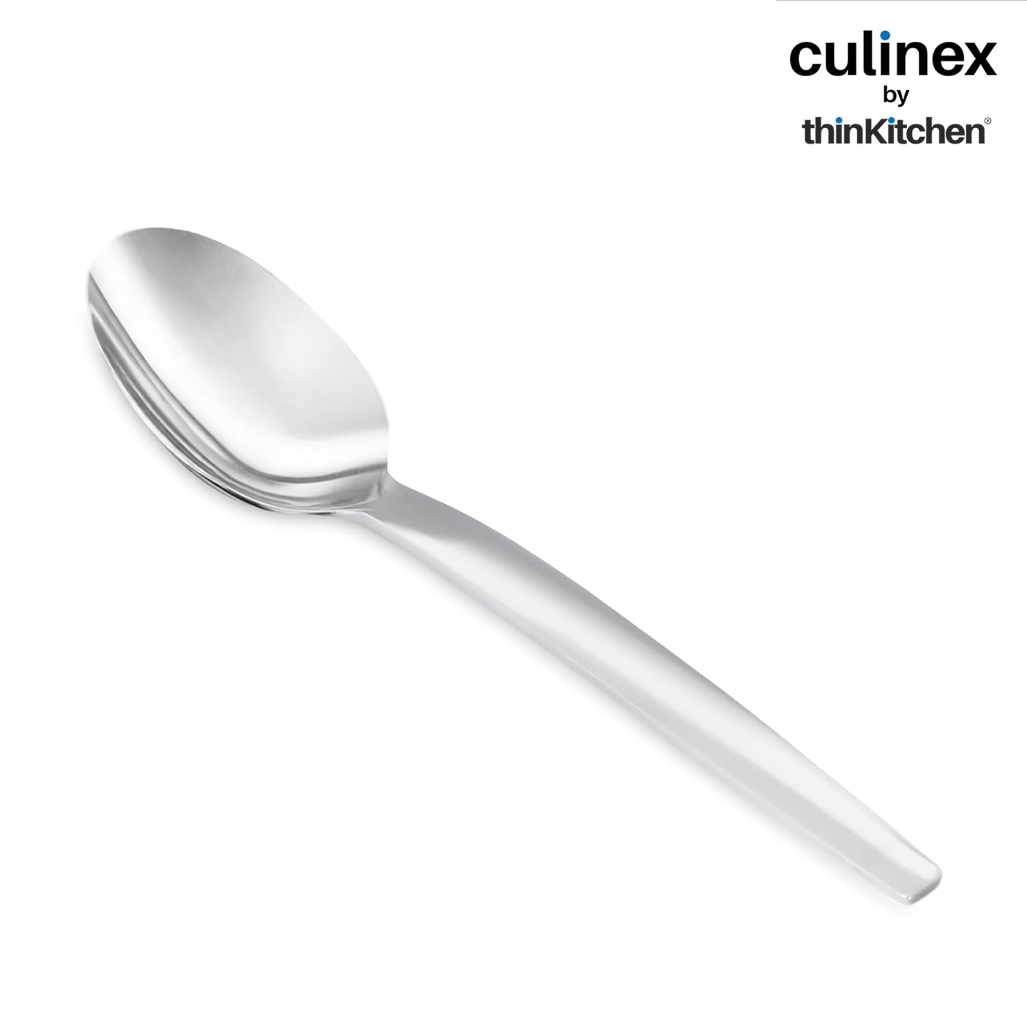 Culinex Premium 7.9" Stainless Steel Dinner Spoon Set of 12 for Dining Table, Kitchen | Heavy, Rustproof Dishwasher Safe Silver Flatware by thinKitchen (Queen Series) - 3