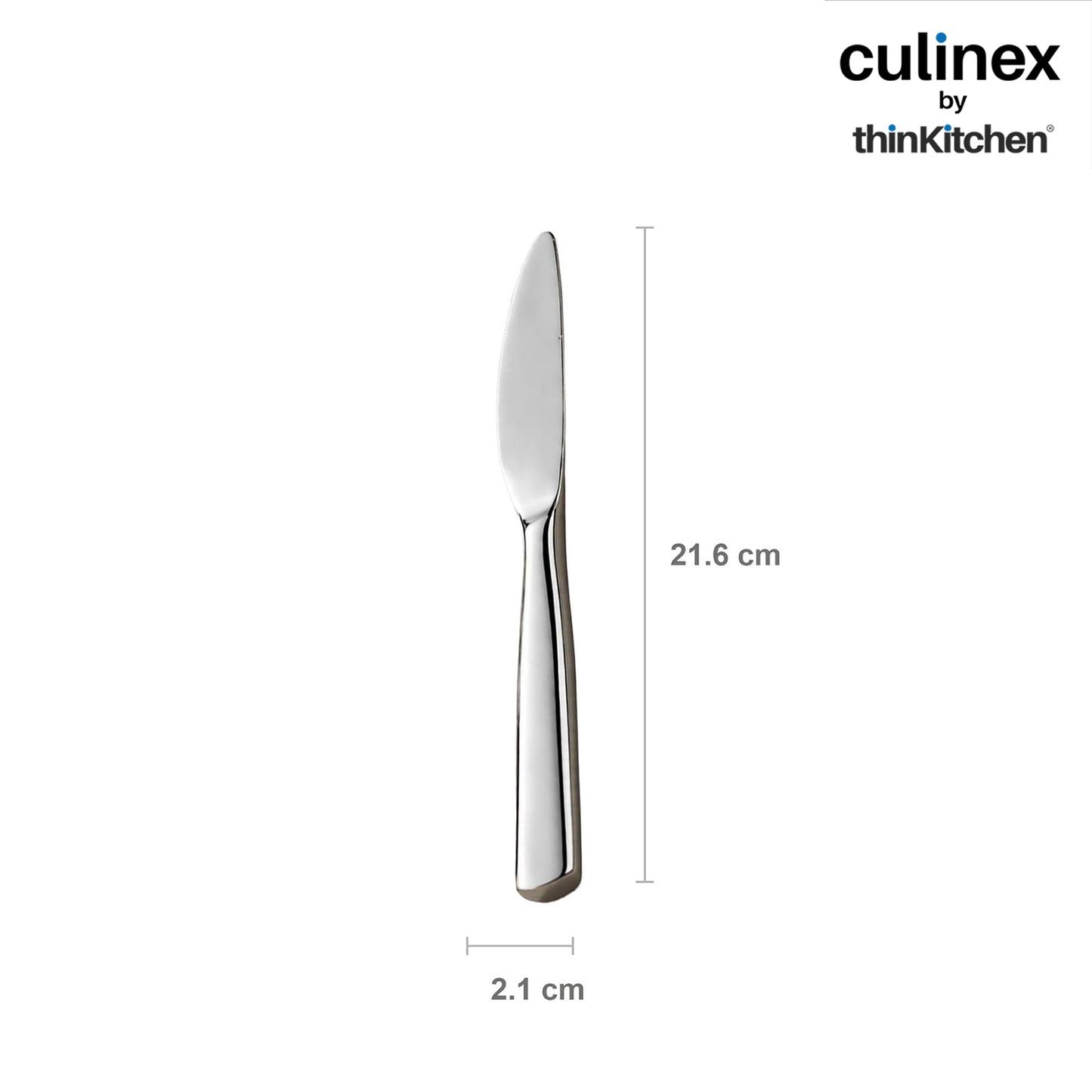 Culinex Premium Stainless Steel 8.5" Knife Set of 4 for Dining Table, Kitchen | Rustproof Dinner Knives, Silver Flatware by thinKitchen (Essen)