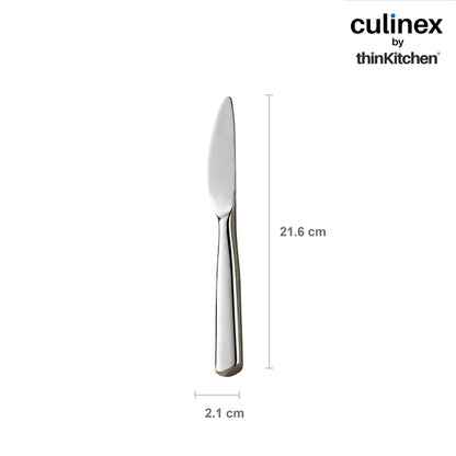 Culinex Premium Stainless Steel 8.5" Knife Set of 4 for Dining Table, Kitchen | Rustproof Dinner Knives, Silver Flatware by thinKitchen (Essen)