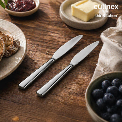 Culinex Premium Stainless Steel 8.5" Knife Set of 4 for Dining Table, Kitchen | Rustproof Dinner Knives, Silver Flatware by thinKitchen (Essen)