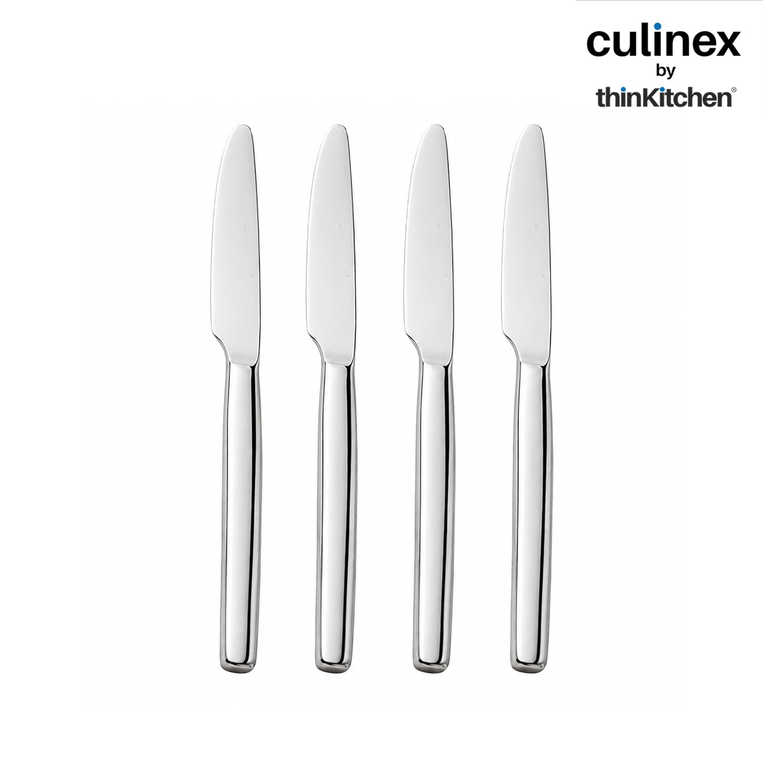 Culinex Premium Stainless Steel 8.5" Knife Set of 4 for Dining Table, Kitchen | Rustproof Dinner Knives, Silver Flatware by thinKitchen (Queen) - 1