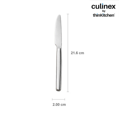 Culinex Premium Stainless Steel 8.5" Knife Set of 4 for Dining Table, Kitchen | Rustproof Dinner Knives, Silver Flatware by thinKitchen (Queen)