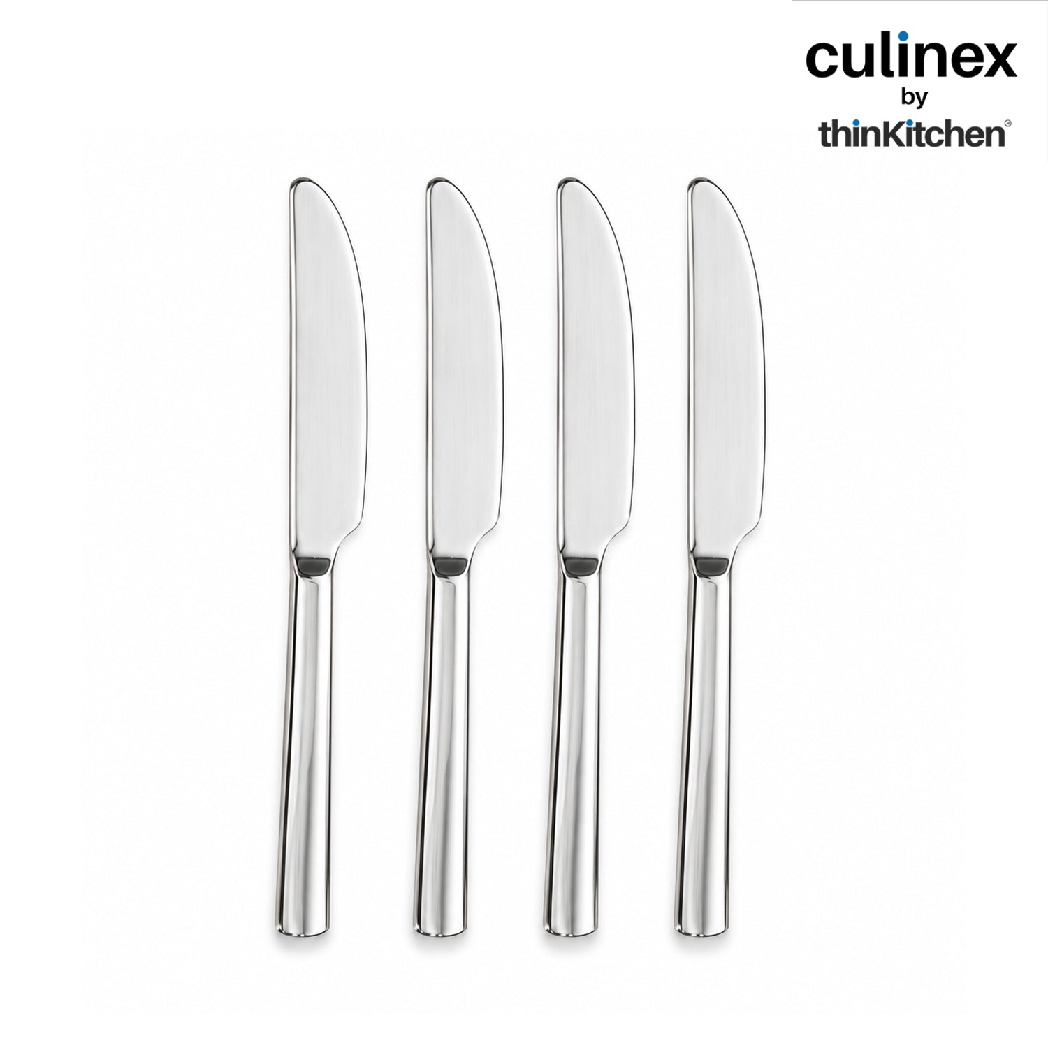 Culinex Premium Stainless Steel 8.5" Knife Set of 4 for Dining Table, Kitchen | Rustproof Dinner Knives, Silver Flatware by thinKitchen (Peru) - 1