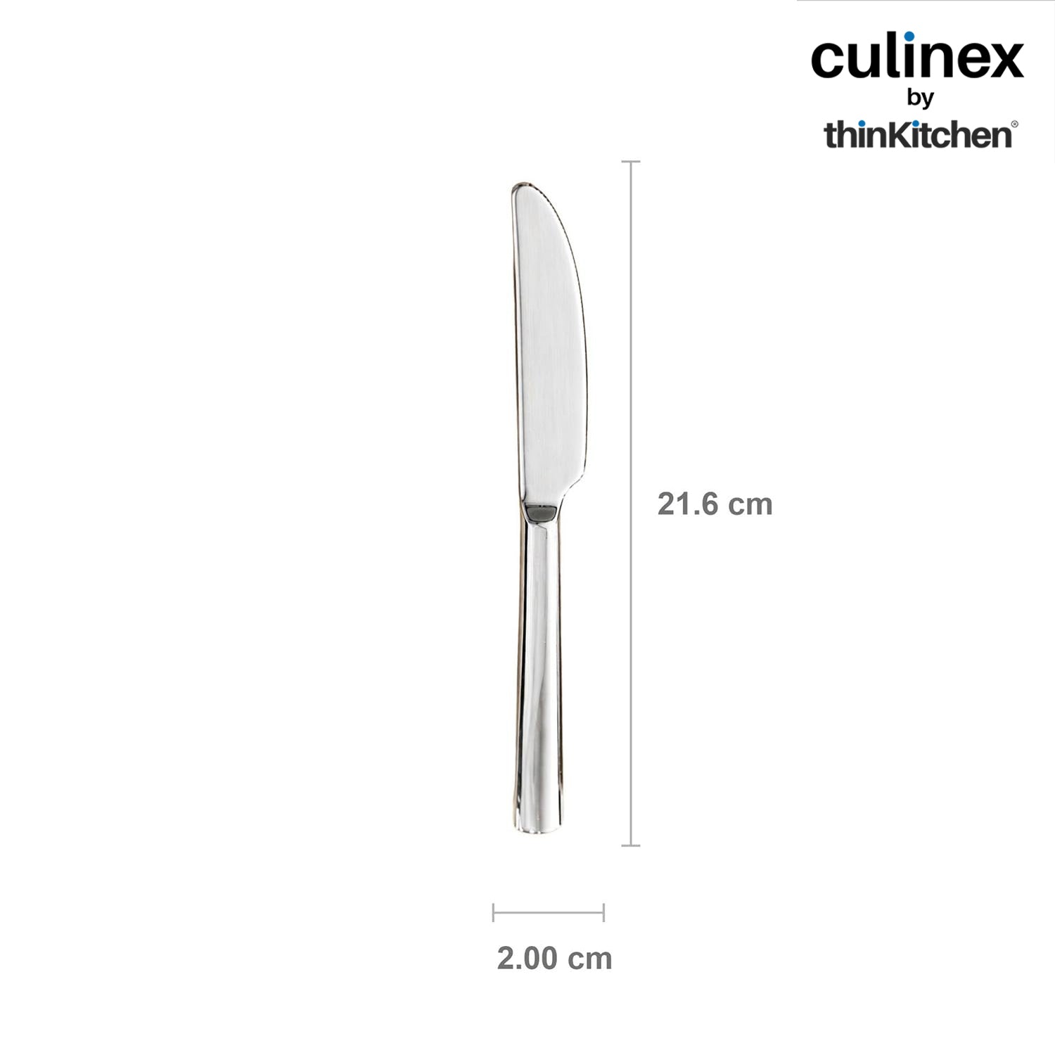 Culinex Premium Stainless Steel 8.5" Knife Set of 4 for Dining Table, Kitchen | Rustproof Dinner Knives, Silver Flatware by thinKitchen (Peru) - 3
