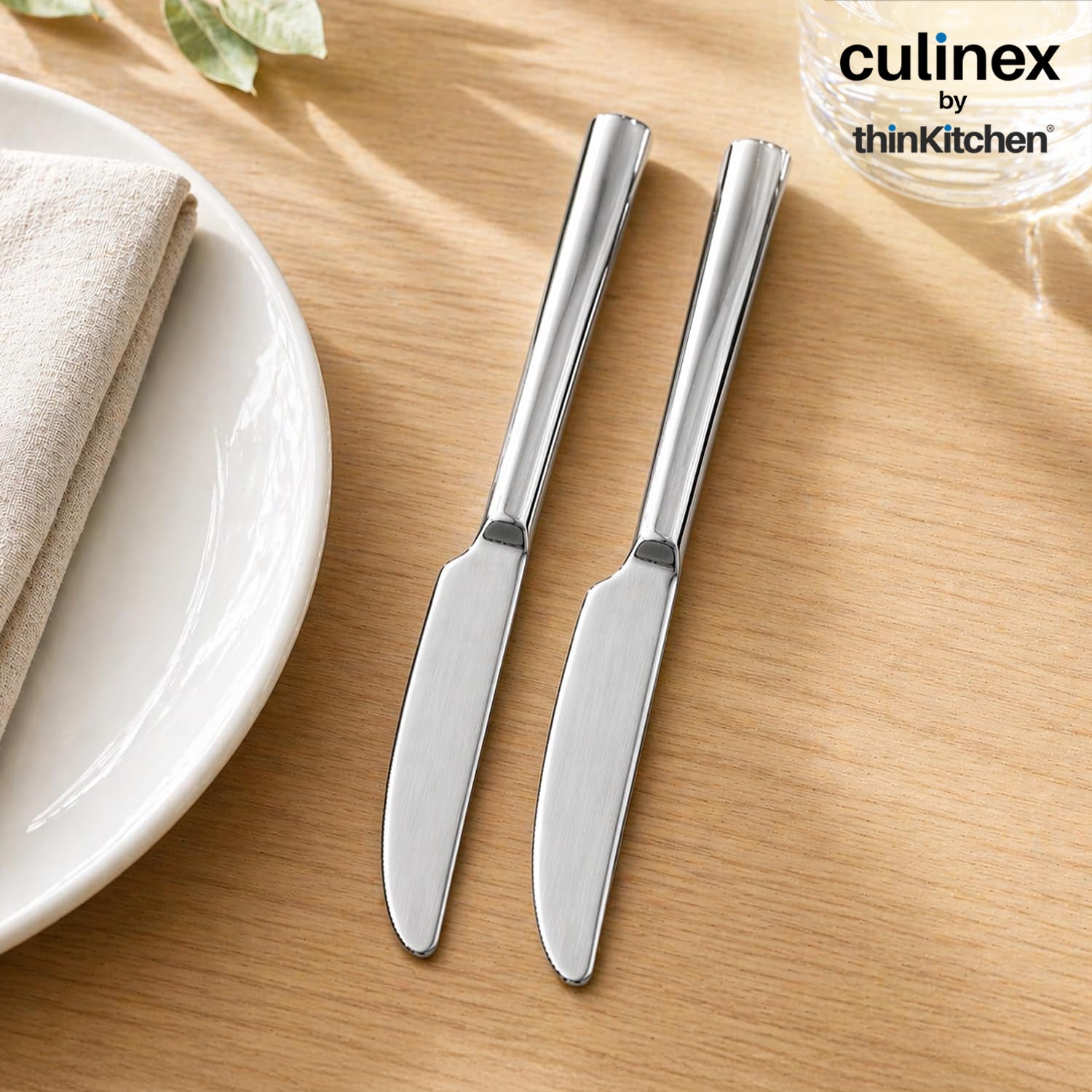 Culinex Premium Stainless Steel 8.5" Knife Set of 6 for Dining Table, Kitchen | Rustproof Dinner Knives, Silver Flatware by thinKitchen (Peru) - 2