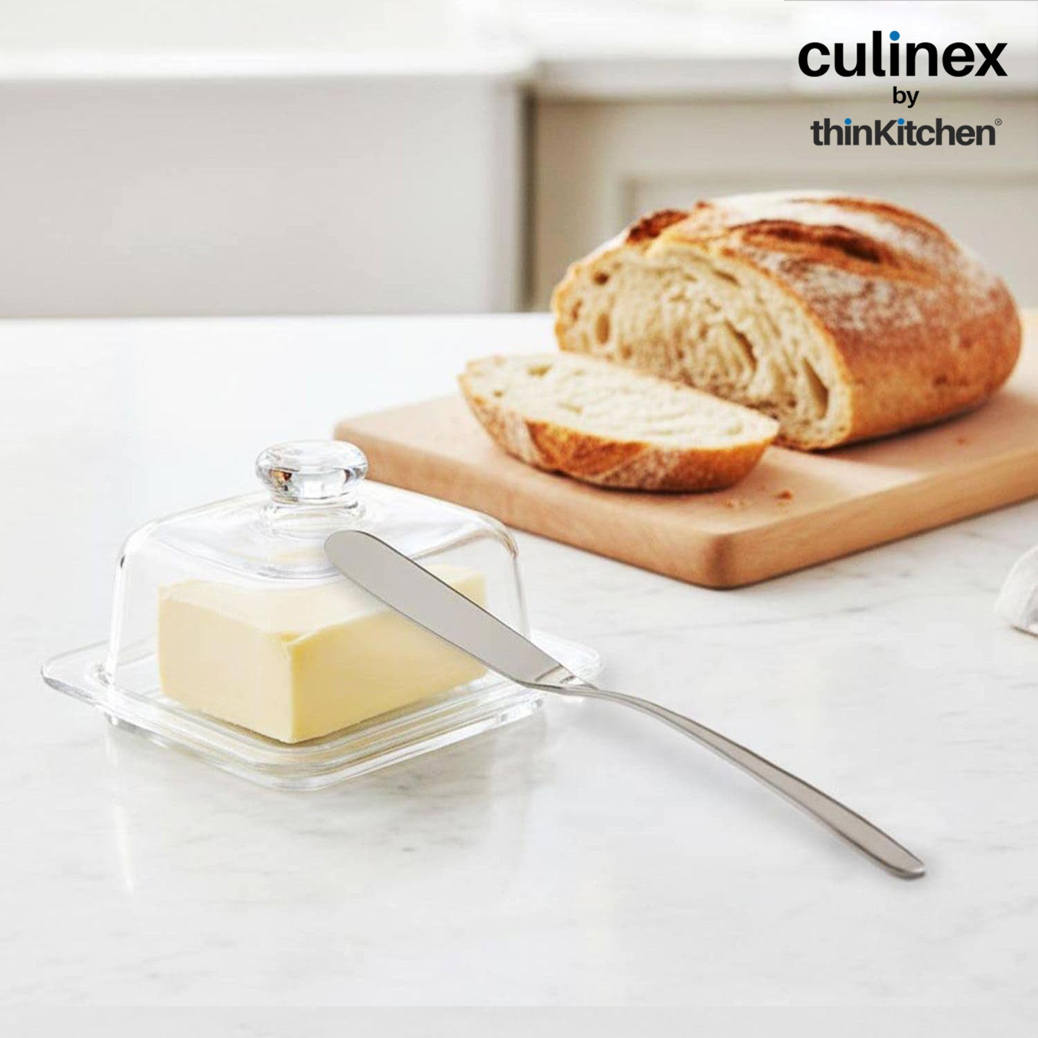Culinex 18/8 Premium Stainless Steel 2.5" Butter Knife Set of 6 for Kitchen, Butter Jam Spreader | Silver Rustproof Flatware Tableware By thinKitchen - 2