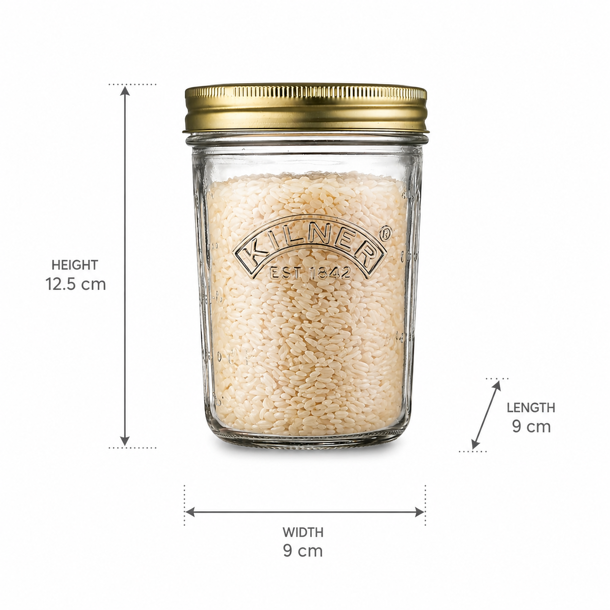 Kilner Premium 350ml Wide Mouth Airtight Glass Preserve Jar for Jams, Pickles, Chutneys - 6