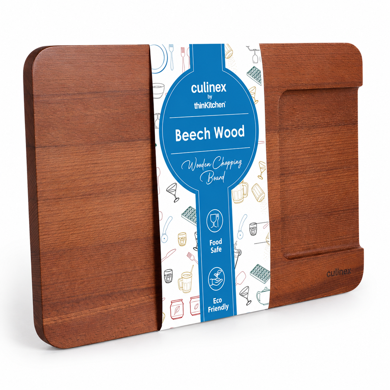Culinex Beach Wood Premium Chopping and Serving Board | Carbonized 2-in-1 Cutting Board | Eco-Friendly, Durable - 1