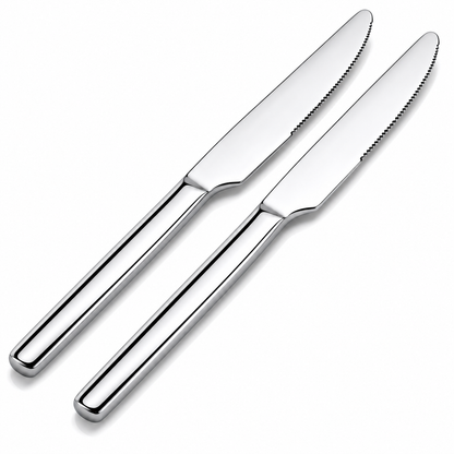 Culinex Stainless Steel 8.5" Premium Knife Set of 2 for Dining Table, Kitchen | Rustproof Dinner Knives, Silver Flatware by thinKitchen (Queen)