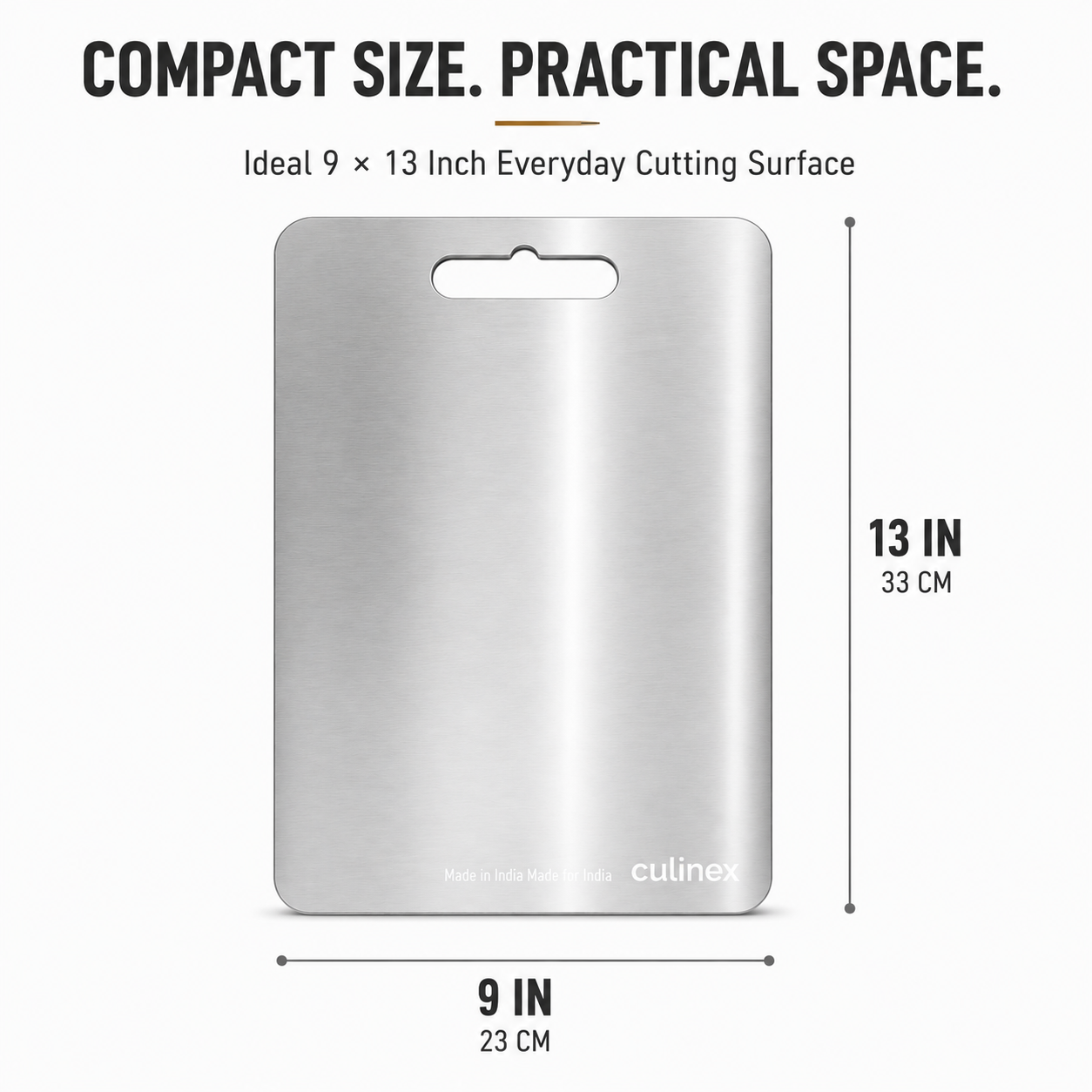 Premium Stainless Steel Chopping Board 1.5 mm Thick – 9 x 13 Inch | Food-Grade Metal Kitchen Cutting Board - 6