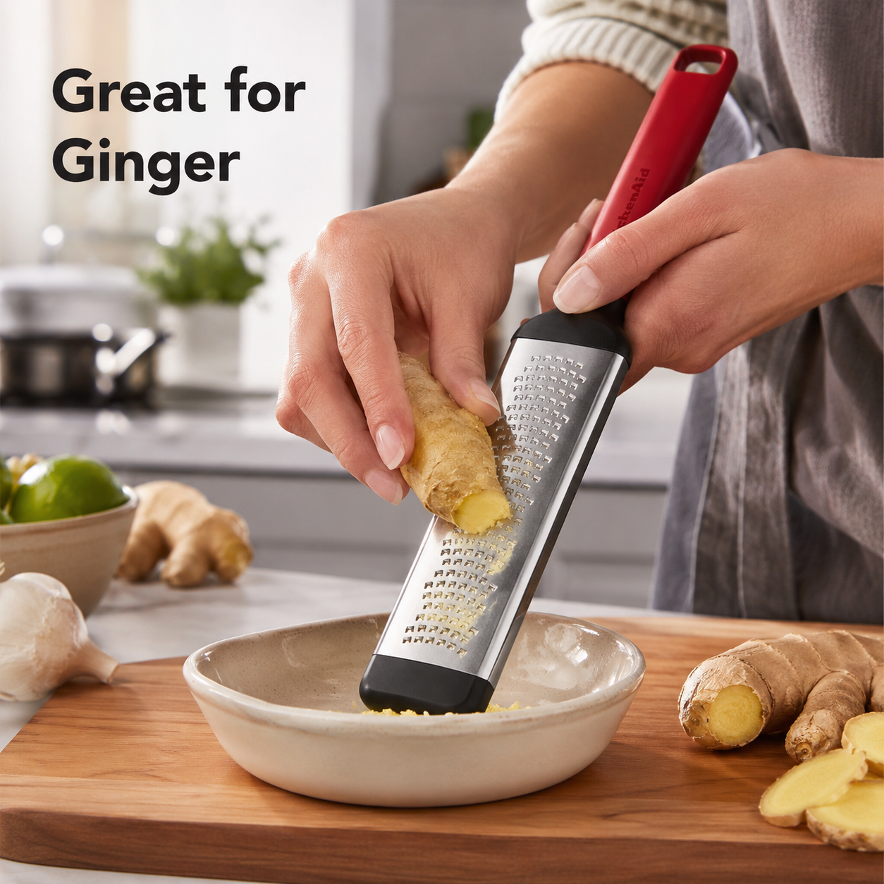 KitchenAid Premium Stainless Steel Multipurpose Fine Bi-Directional Grater & Zester - Empire Red - 6