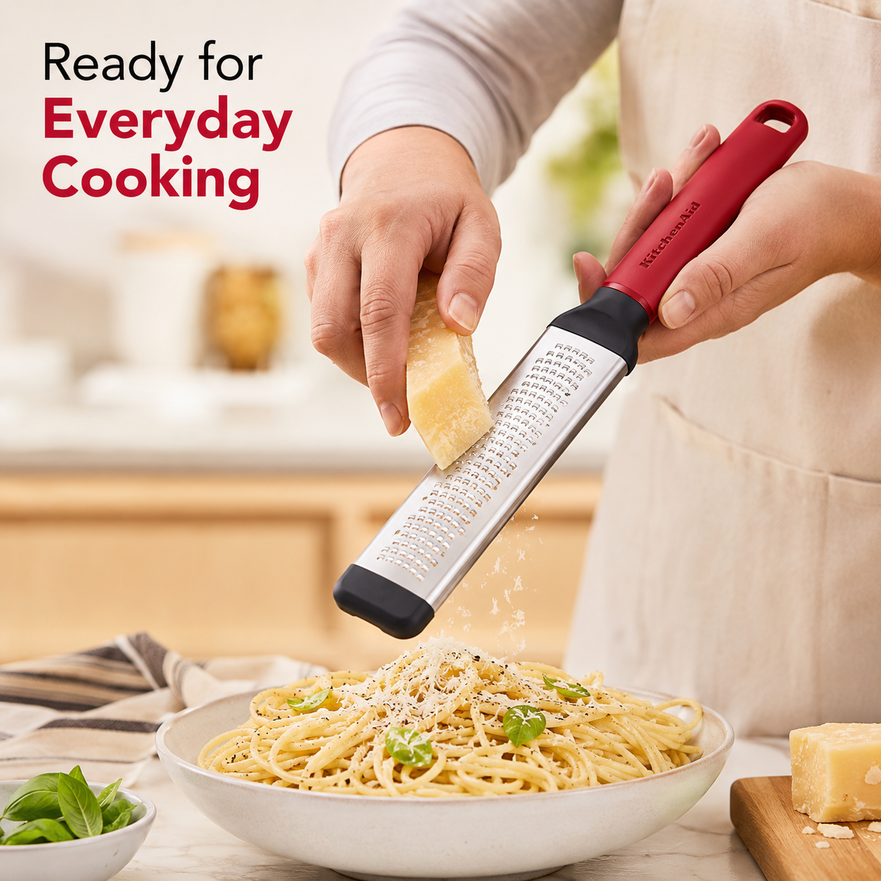 KitchenAid Premium Stainless Steel Multipurpose Fine Bi-Directional Grater & Zester - Empire Red