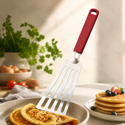 KitchenAid Stainless Steel Flexible Turner Spatula - Empire Red, 31.5cms | Heat Resistant