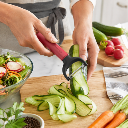 KitchenAid Y-Shape Peeler For Vegetable & Fruit with Stainless Steel Blade - Empire Red, 17.5cms
