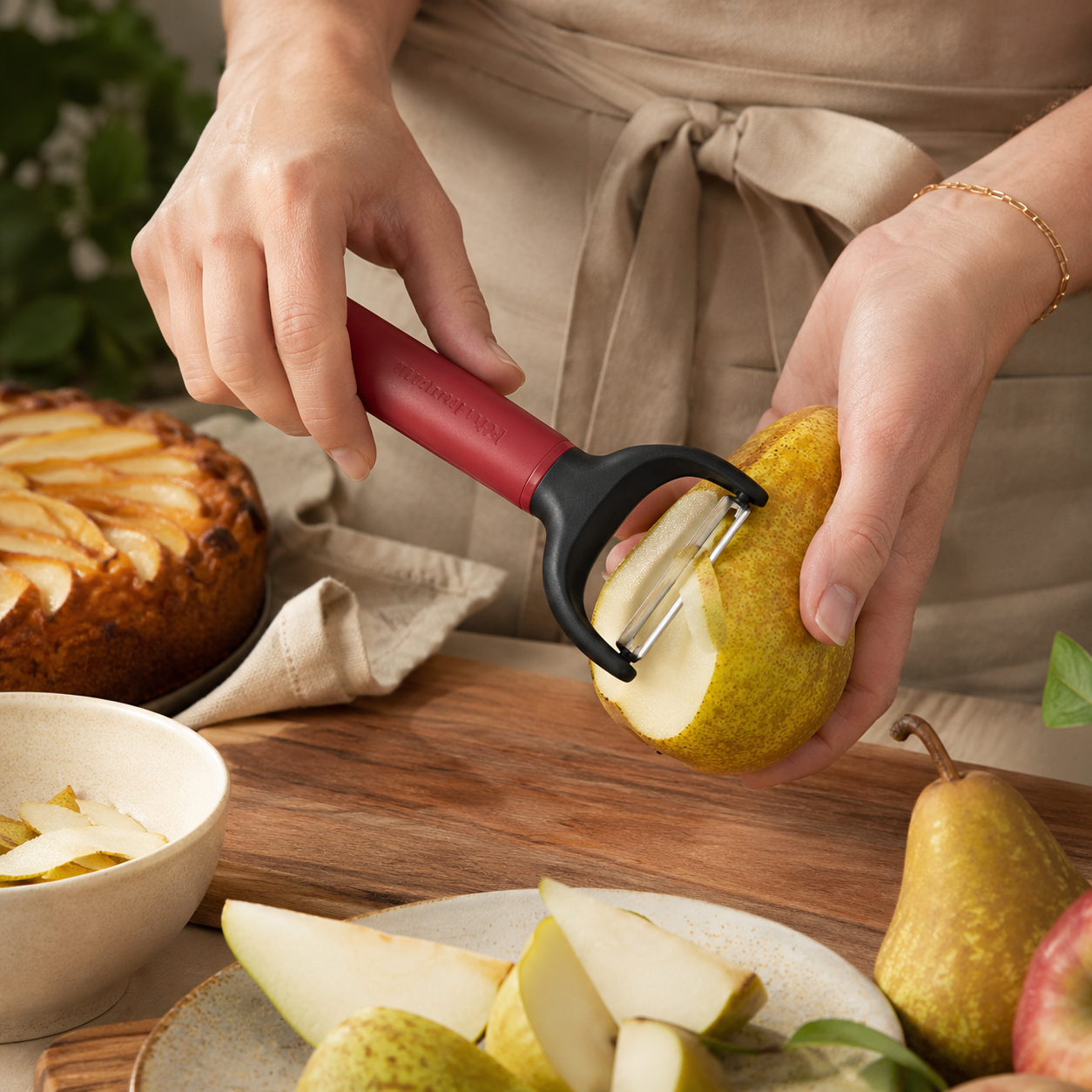 KitchenAid Y-Shape Peeler For Vegetable & Fruit with Stainless Steel Blade - Empire Red, 17.5cms