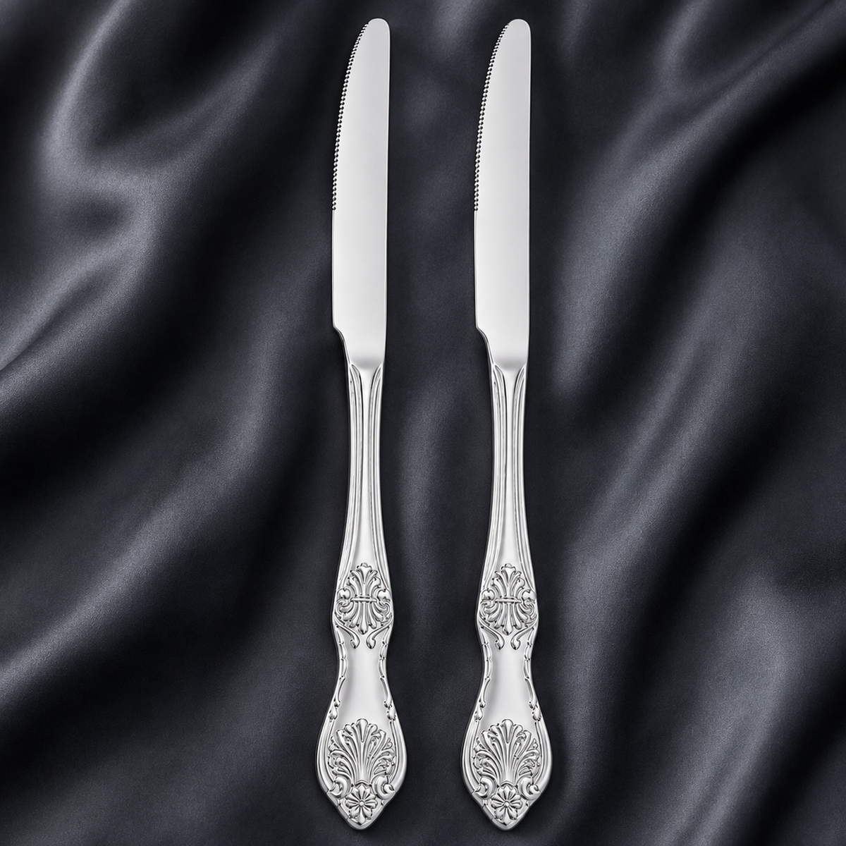 Culinex Stainless Steel 9.3" Premium Table Knife Set of 2 for Dining Table, Kitchen| Silver Rustproof Flatware By thinKitchen (Fest) - 1