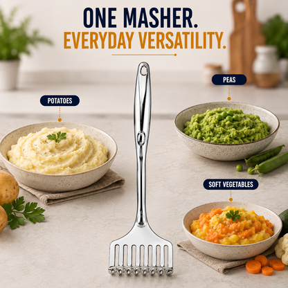 Culinex 18/8 Stainless Steel 13" Potato Masher with Hollow Handle | Rustproof Food Grade Smasher by thinKitchen