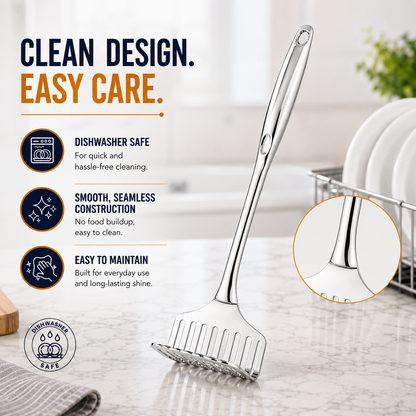 Culinex 18/8 Stainless Steel 13" Potato Masher with Hollow Handle | Rustproof Food Grade Smasher by thinKitchen