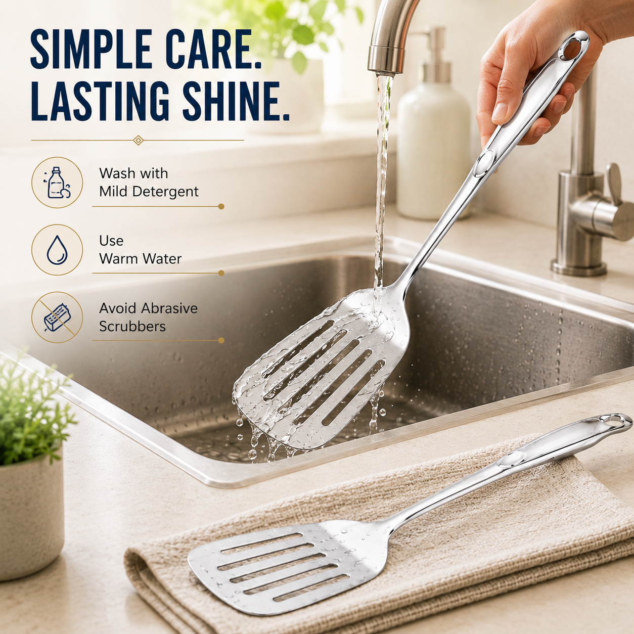 Culinex 18/8 Stainless Steel 14.5" Premium Hollow Handle Slotted Turner Spatula Palta for Dosa, Roti, Omlette, Parantha, Bread | Rustproof Dishwasher Safe