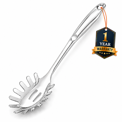 Culinex 18/8 Stainless Steel 12.8" Premium Hollow Handle Pasta Server Pasta Spaghetti Fork, Pasta Spoon, Noodle Fork | Rustproof, Dishwasher Safe
