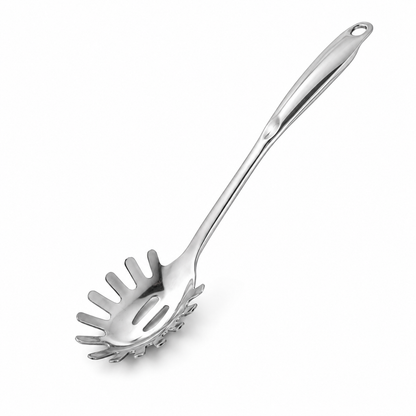 Culinex 18/8 Stainless Steel 12.8" Premium Hollow Handle Pasta Server Pasta Spaghetti Fork, Pasta Spoon, Noodle Fork | Rustproof, Dishwasher Safe