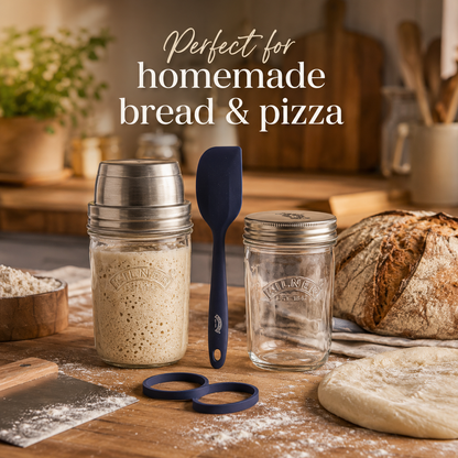 Kilner Premium 350ml Sourdough Starter Set of 2 for Homemade Bread, Pizza, Pancakes, Naan