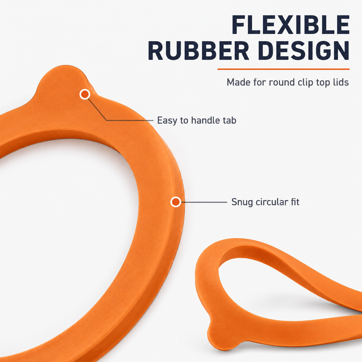 Kilner 6 Pcs Replacement Rubber Seals for Round Clip Top Kilner Glass Containers - Perfect for 350ml, 500ml, 1 Ltr, 1.5 Ltr & 2 Ltr