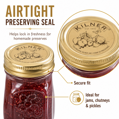 Kilner 12 Pcs Preserve Jar Seal Replacement Lids compatible with 0.25L, 0.5L and 1L Kilner Glass Jars