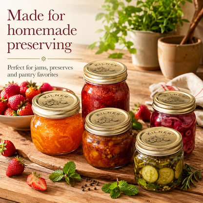 Kilner 12 Pcs Preserve Jar Seal Replacement Lids compatible with 0.25L, 0.5L and 1L Kilner Glass Jars