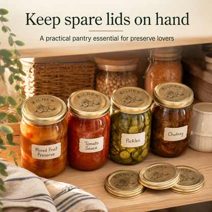 Kilner 12 Pcs Preserve Jar Seal Replacement Lids compatible with 0.25L, 0.5L and 1L Kilner Glass Jars