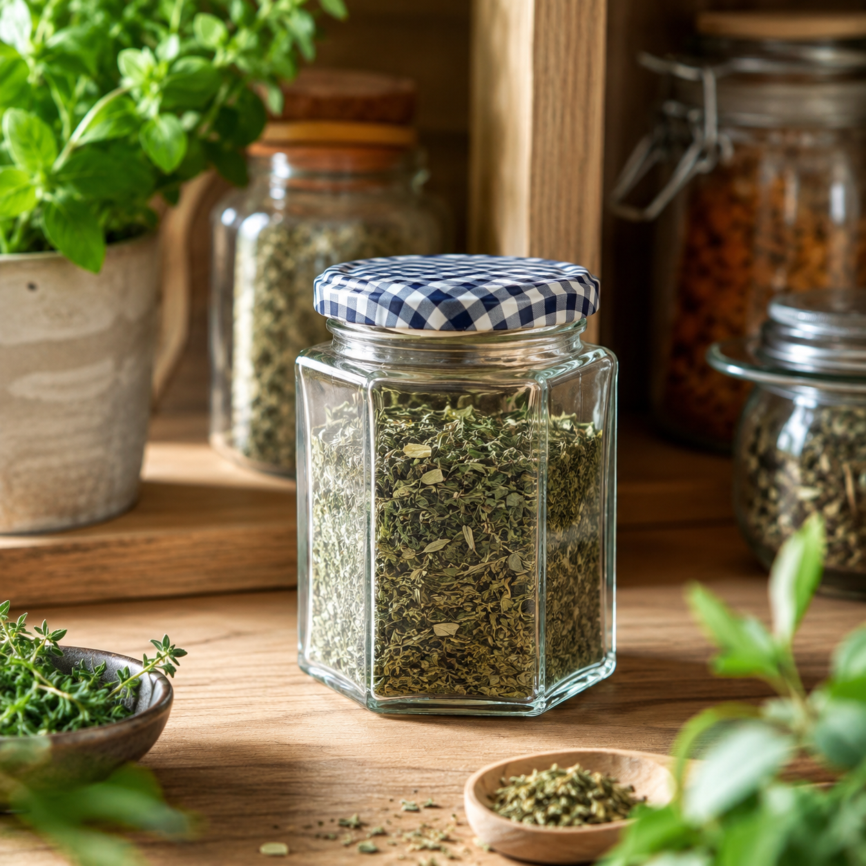 Kilner Hexagonal Premium 280ml Twist Top Jar for Herbs, Spices, Jams, Chutneys - 1