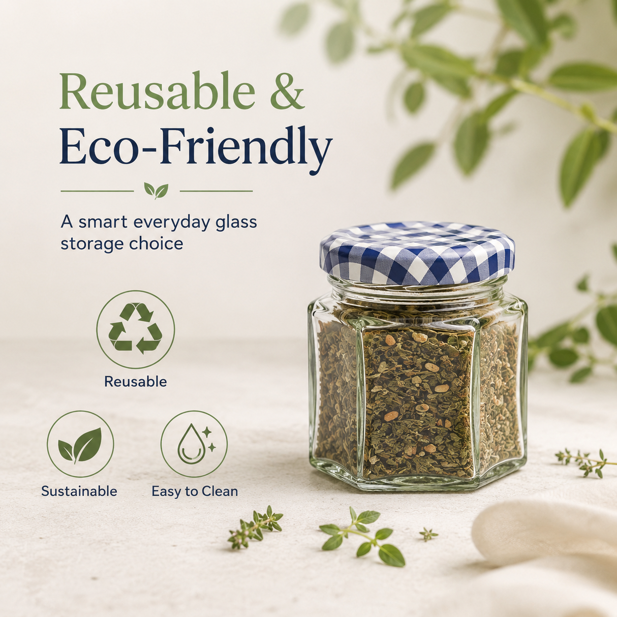 Kilner Premium 110ml Hexagonal Airtight Twist Top Glass Jar for Pickle, Chutneys, Sauces - 4