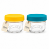 Kilner Premium 2 x 125ml Transparent AirtightTwist Lock Glass Containers Set Ideal for Snacks, Cut Fruits, Dips